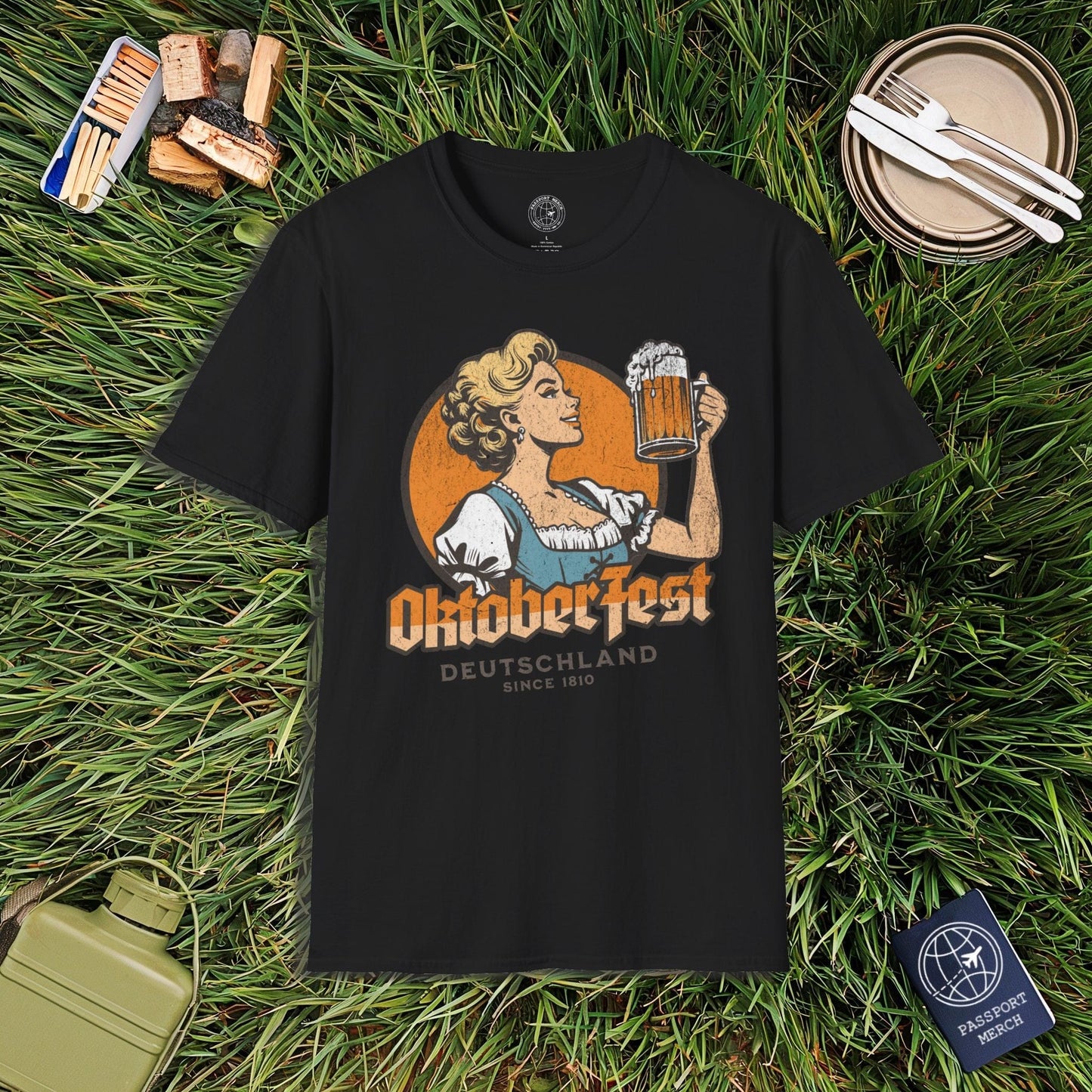 Vintage Oktoberfest Beer Maiden, Germany T-Shirt