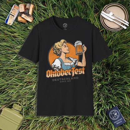 Vintage Oktoberfest Beer Maiden, Germany T-Shirt