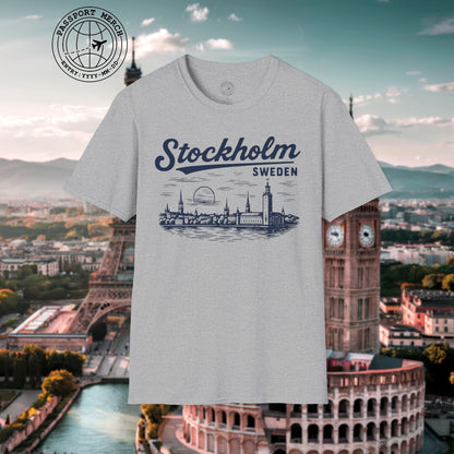 Monochrome Dreams of Stockholm, Sweden T-Shirt