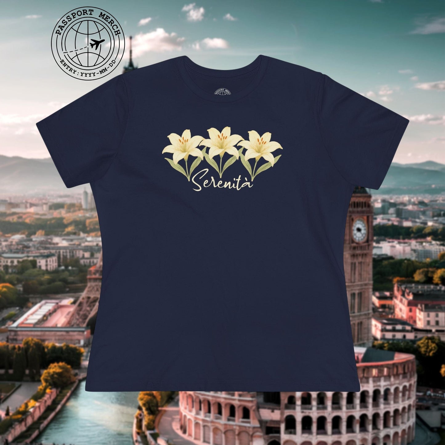 Serenita Watercolor Lily, Italy, Womens Fit T-Shirt