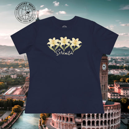 Serenita Watercolor Lily, Italy, Womens Fit T-Shirt