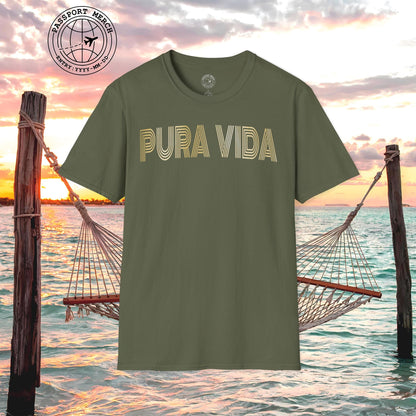 Retro Bling Pura Vida, Costa Rica T-Shirt