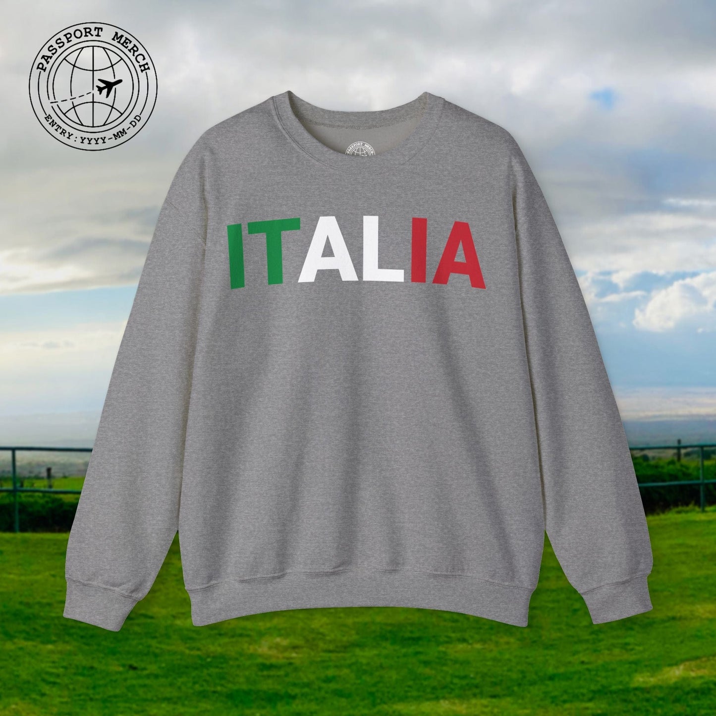 Italia Patriotism Italy Letter Flag Crewneck