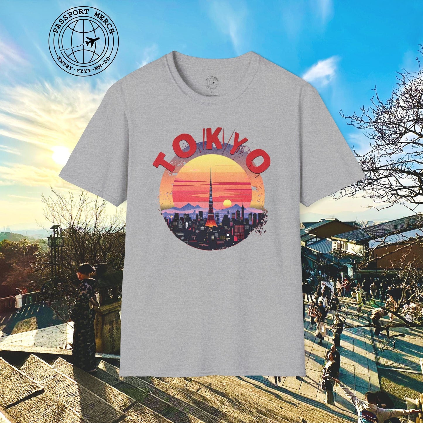 Retro Tokyo Tower Sunset, Japan T-Shirt