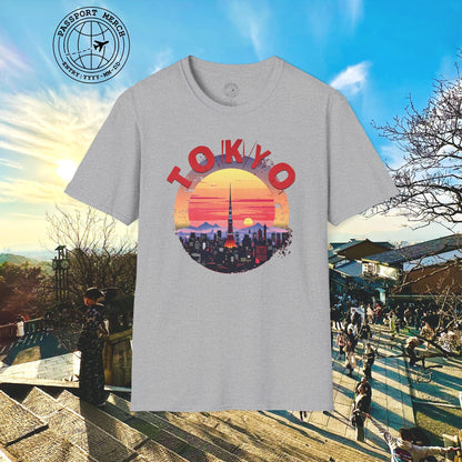 Retro Tokyo Tower Sunset, Japan T-Shirt