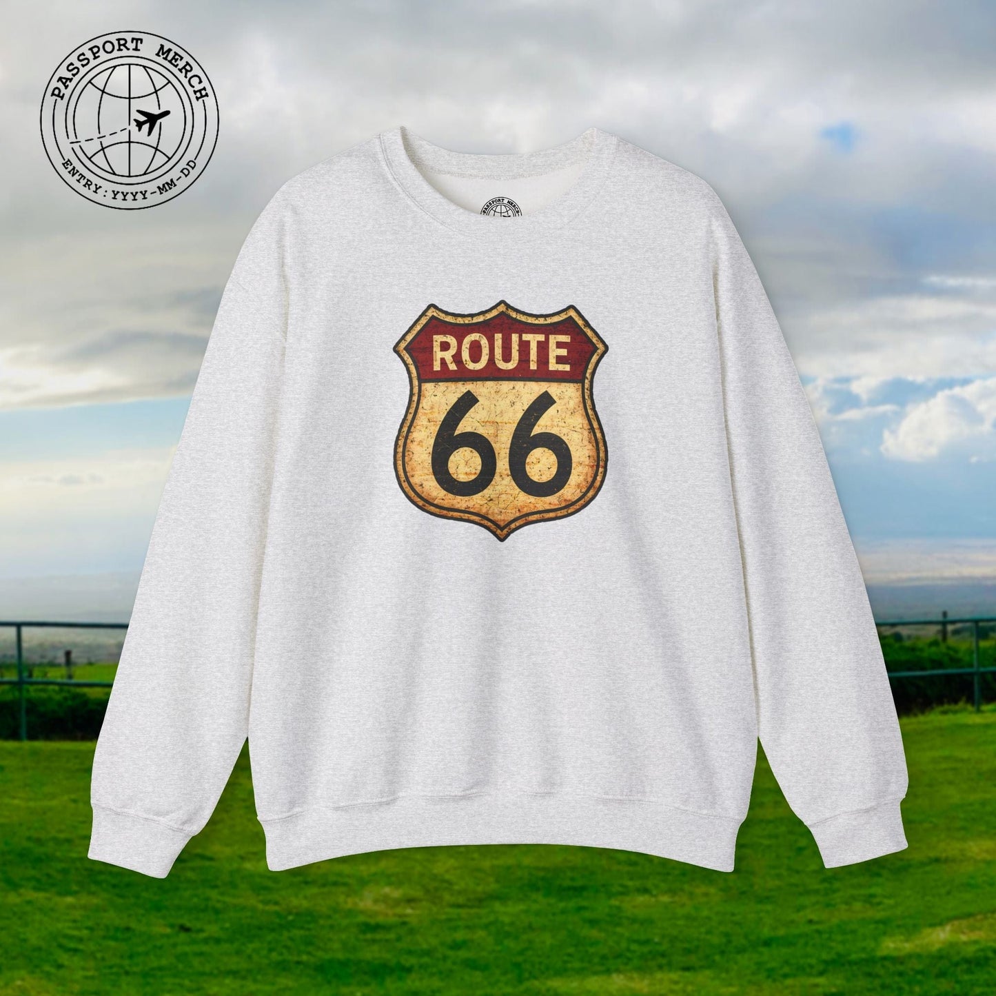 Signs of Wanderlust, Vintage Route 66, USA Crewneck