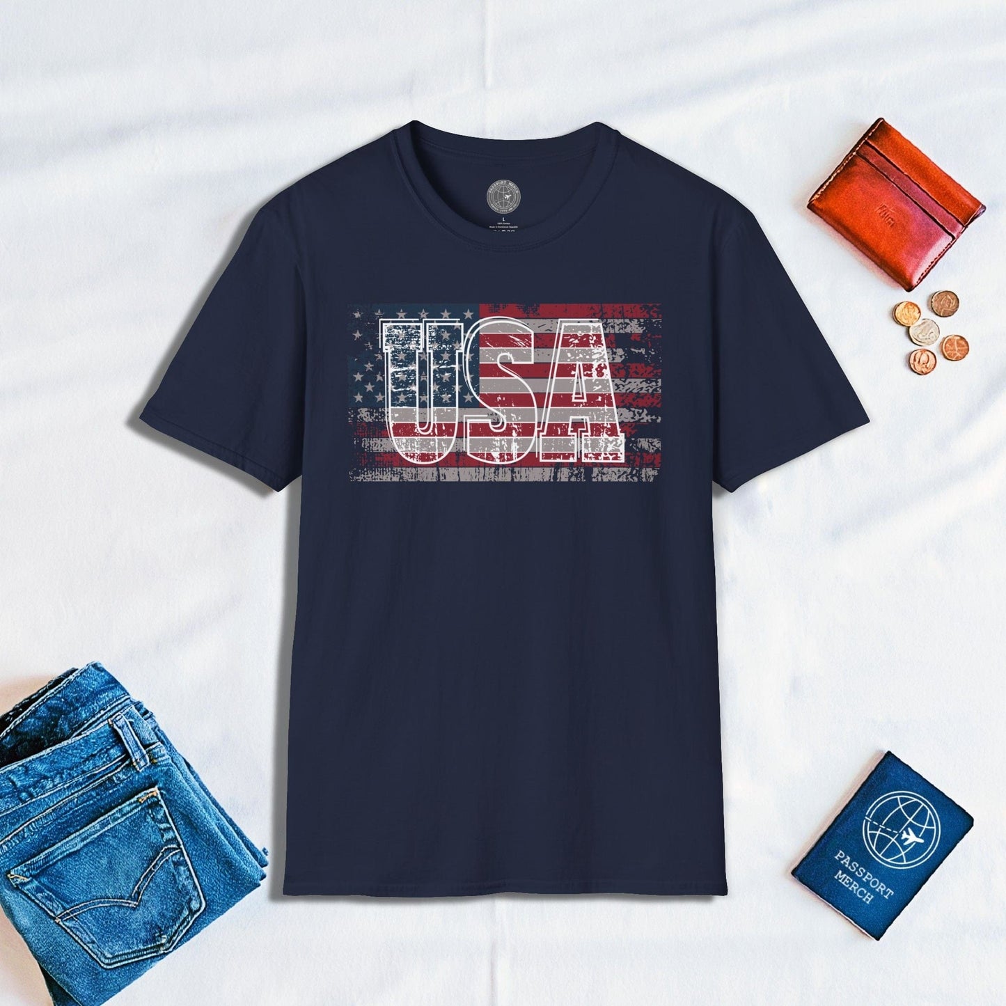 Vintage American Flag Patriotism USA T-Shirt