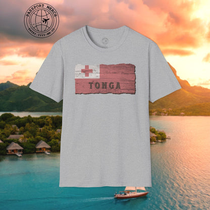 Kingdom of Tonga Woodworked Flag T-Shirt