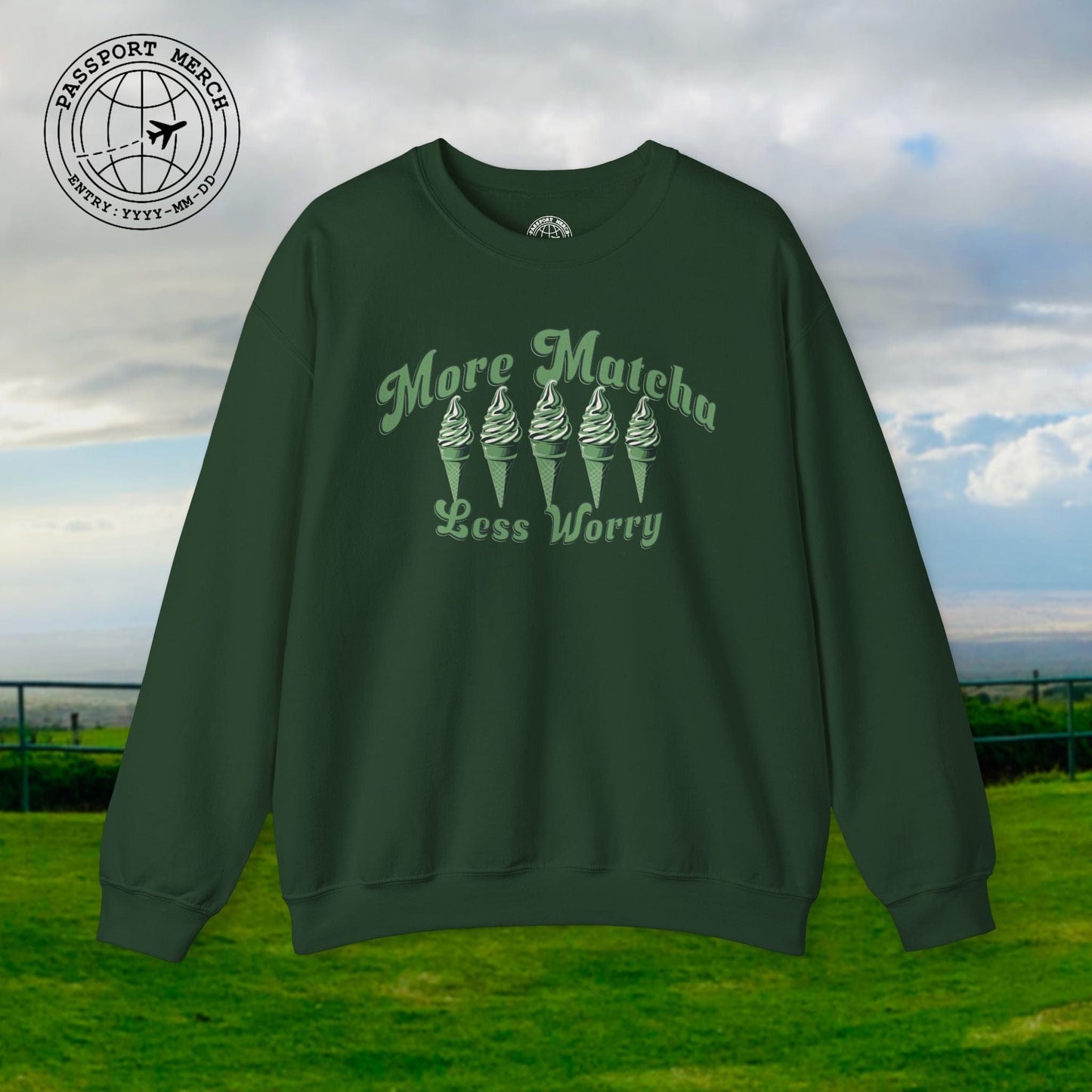 More Matcha Less Worry, Japan Crewneck