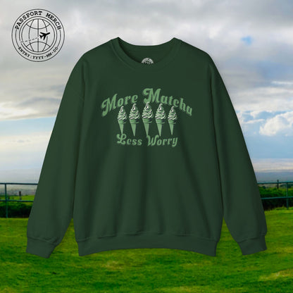 More Matcha Less Worry, Japan Crewneck