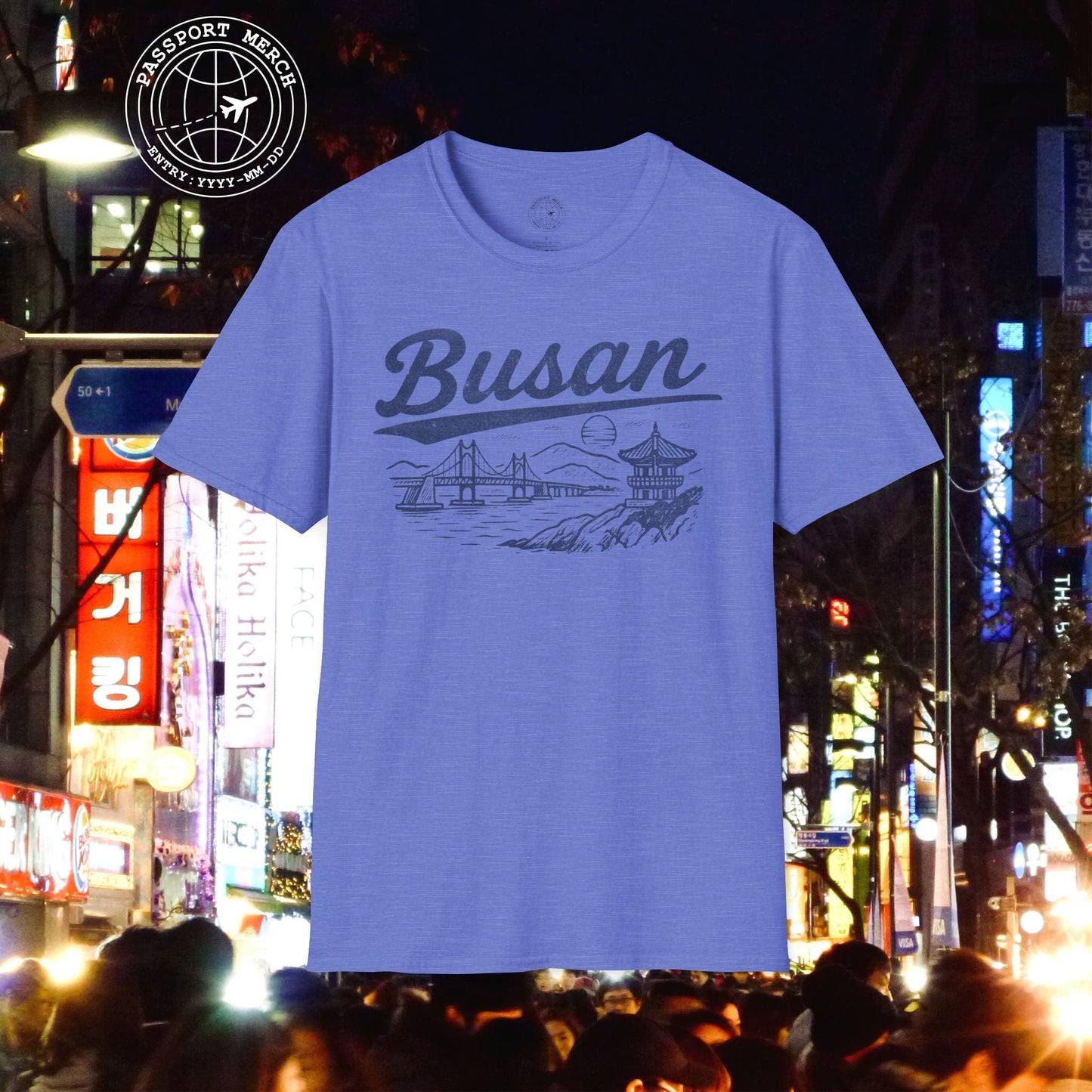 Monochrome Dreams of Busan Korea T-Shirt