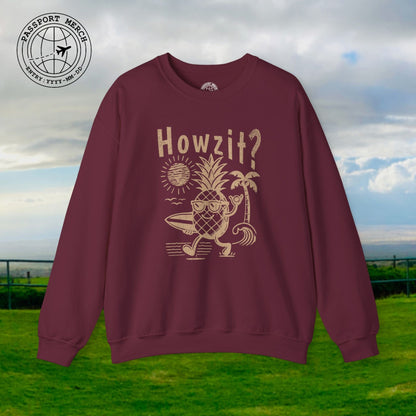 Howzit? Pineapple Shaka, Hawaii Crewneck