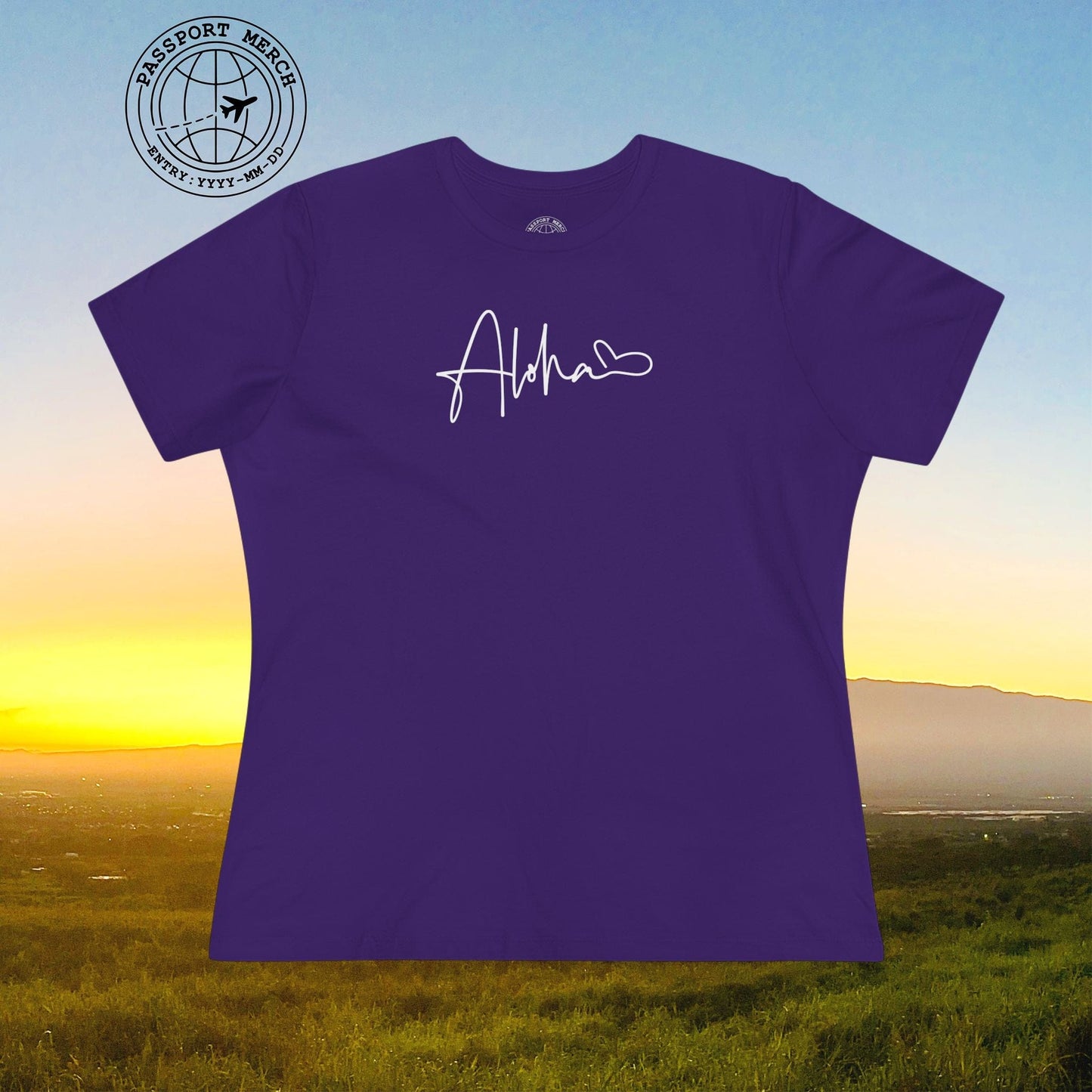 Aloha Heart Signature, Hawaii, Womens Fit T-Shirt