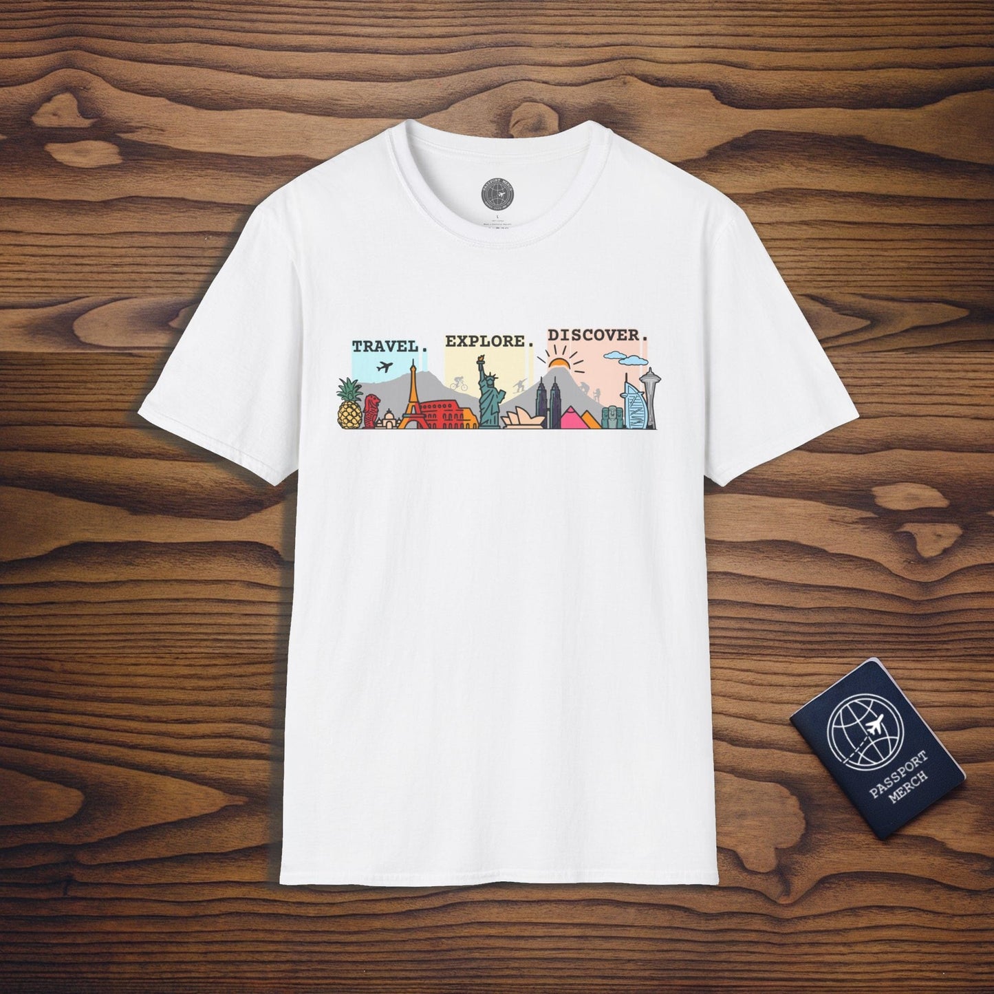 Travel. Explore. Discover. (Homepage Hero v1) T-Shirt