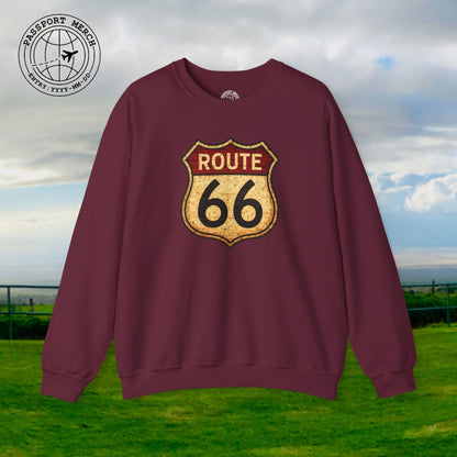Signs of Wanderlust, Vintage Route 66, USA Crewneck