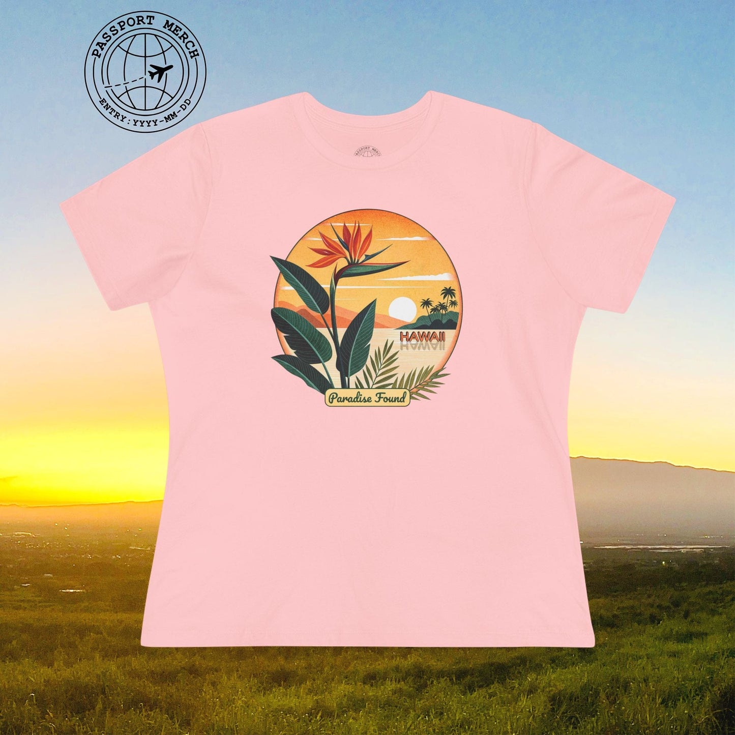 Retro (Bird of) Paradise Found, Hawaii, Womens Fit T-Shirt