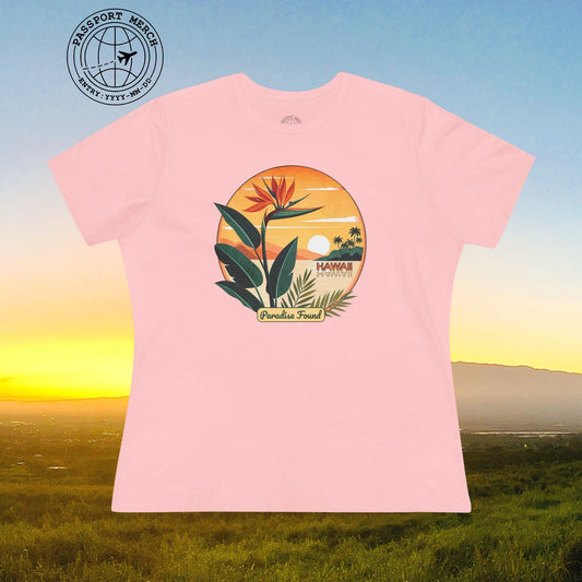 Retro (Bird of) Paradise Found, Hawaii, Womens Fit T-Shirt
