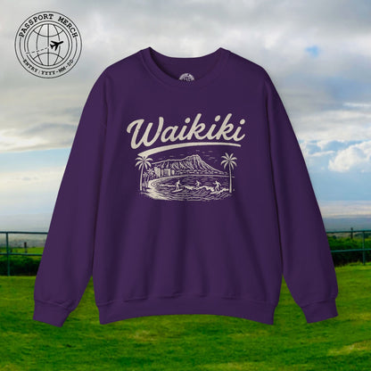 Monochrome Dreams of Waikiki, Hawaii Crewneck