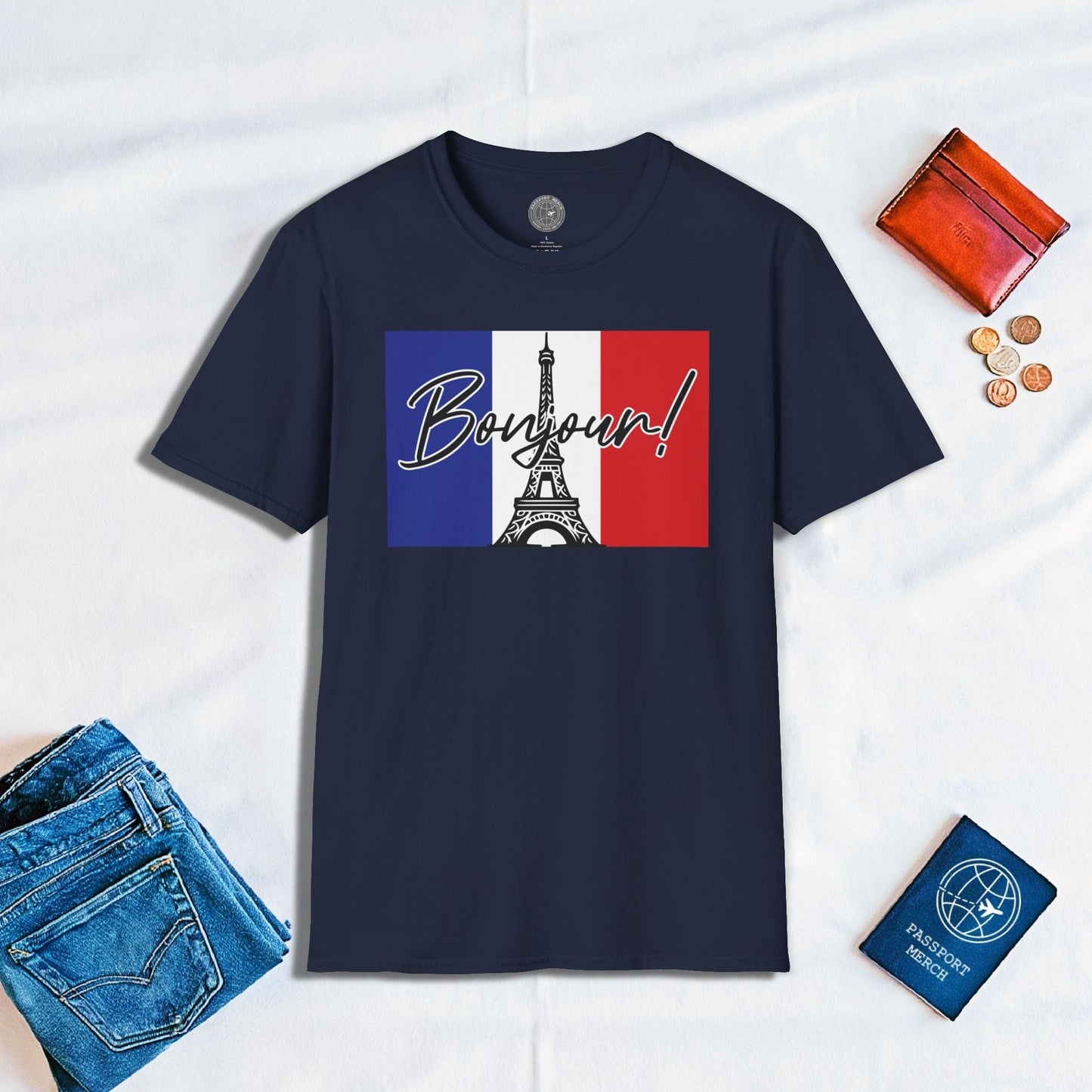 Bonjour Eiffel Tower Paris France T-Shirt