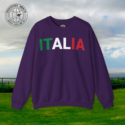 Italia Patriotism Italy Letter Flag Crewneck