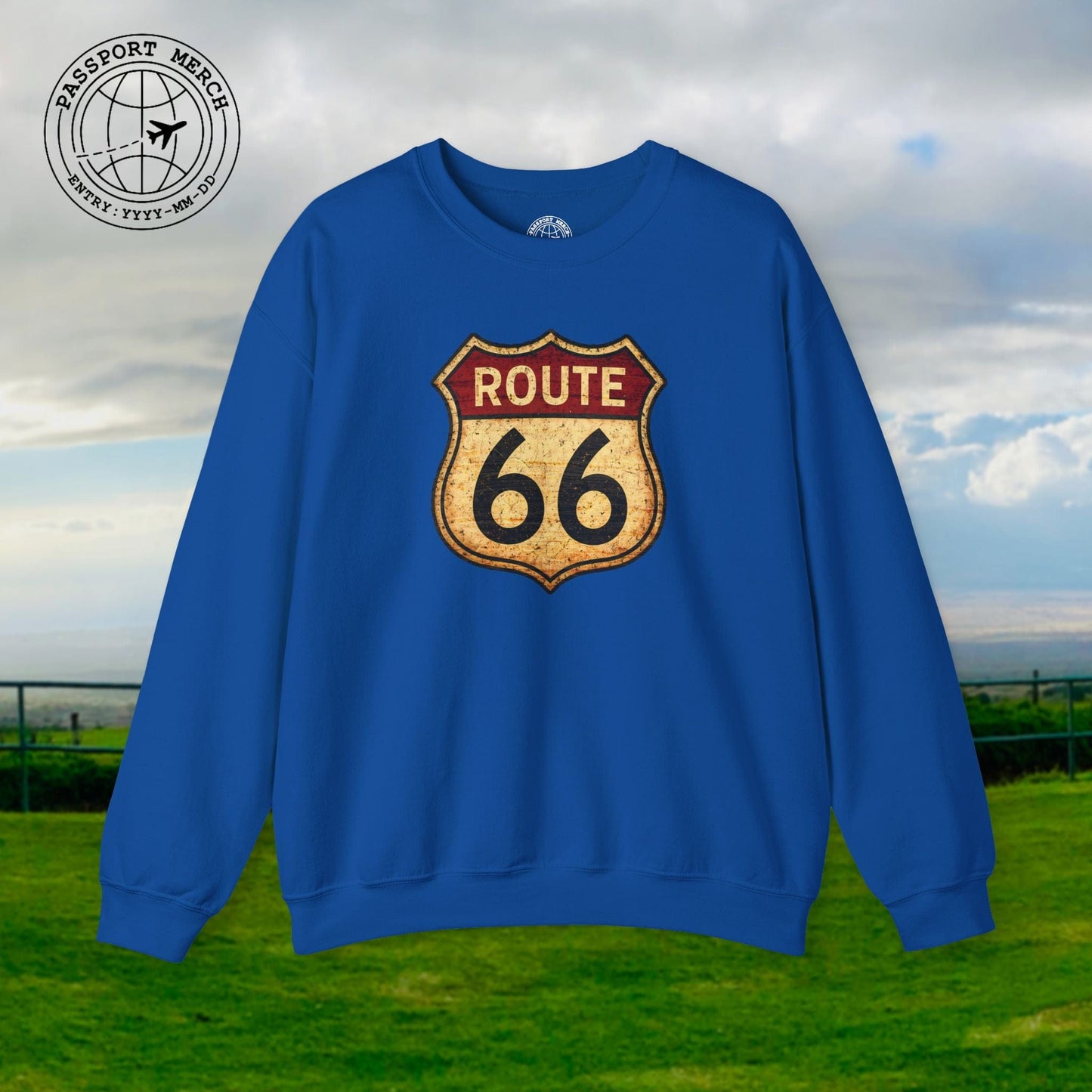 Signs of Wanderlust, Vintage Route 66, USA Crewneck