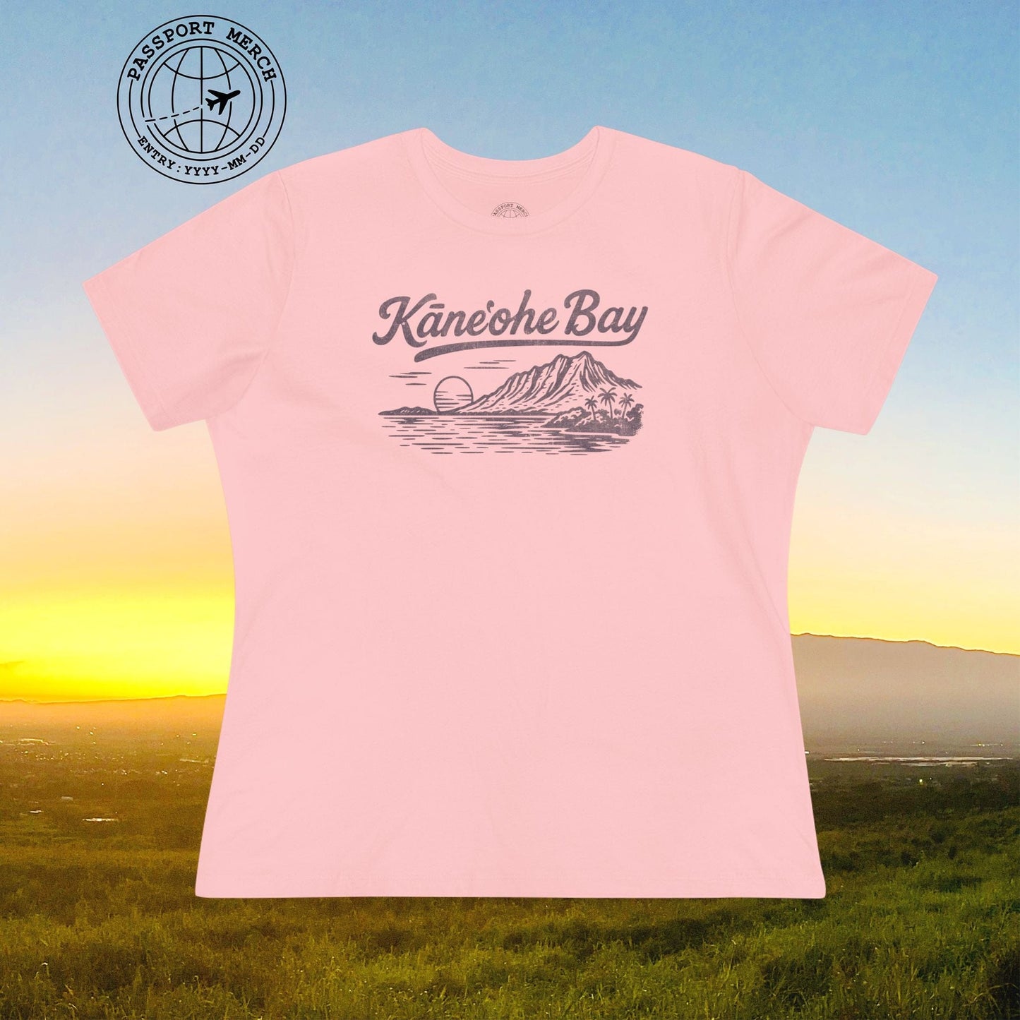 Kaneohe Bay Vintage Monochrome, Hawaii, Womens Fit T-Shirt
