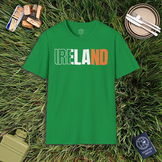 Vintage Ireland Patriotism Letter Flag T-Shirt