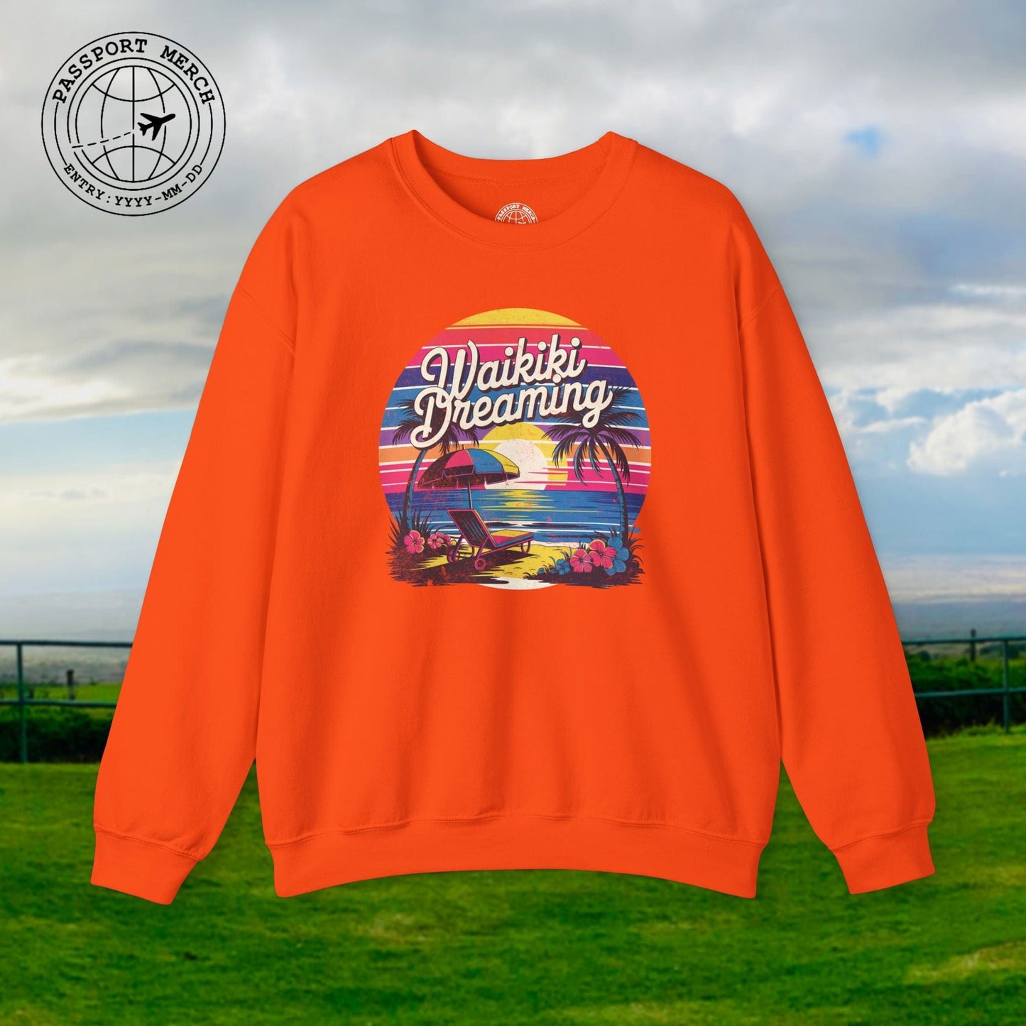 Retro Waikiki Dreaming, Hawaii Crewneck