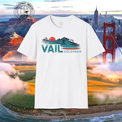 Vail Colorado - Vibrant Ski Retro T-Shirt