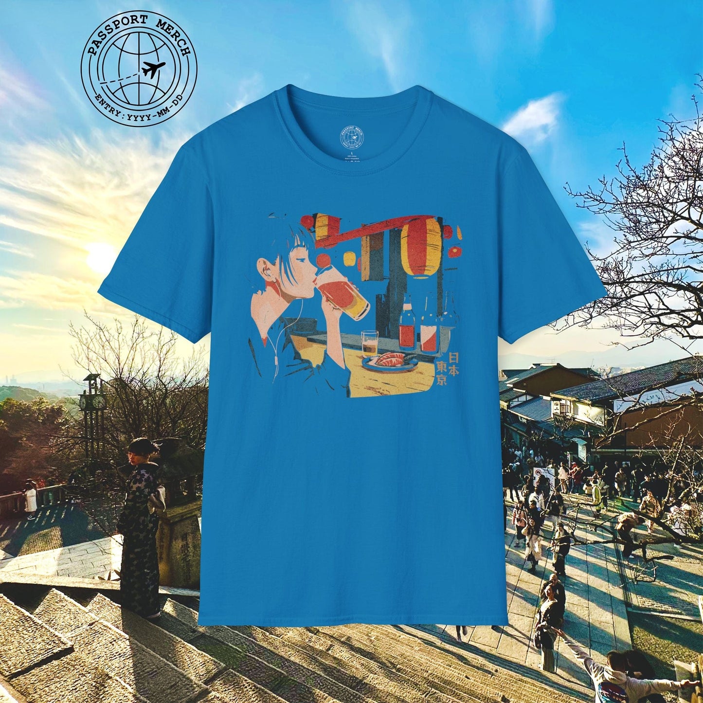 Woman Drinking in Shibuya, Tokyo, Japan T-Shirt