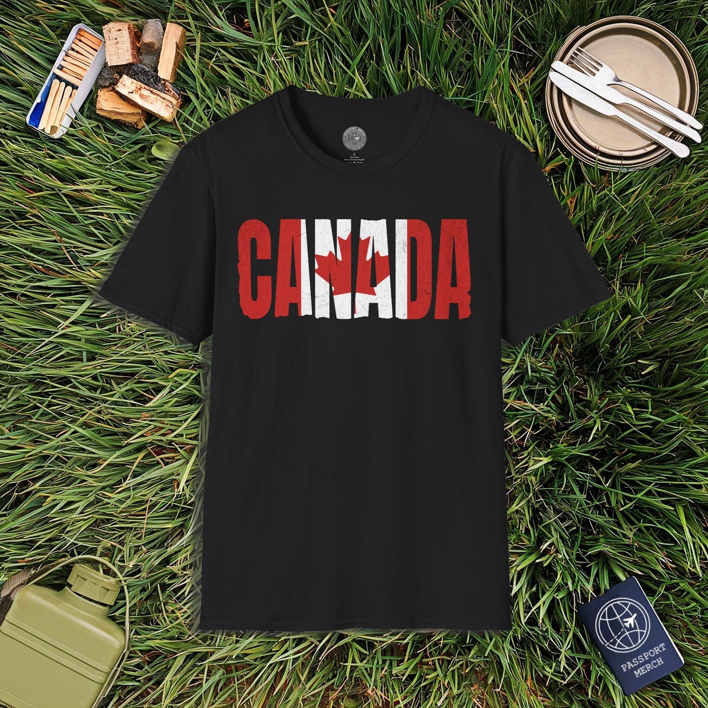 Vintage Canada Patriotism Letter Flag T-Shirt