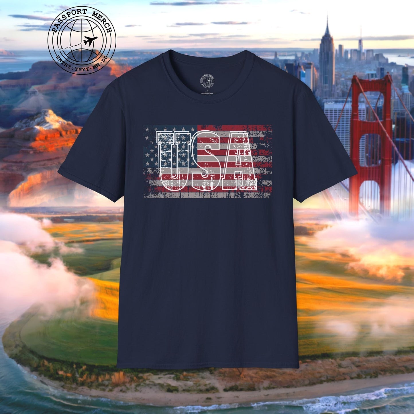 Vintage American Flag Patriotism USA T-Shirt