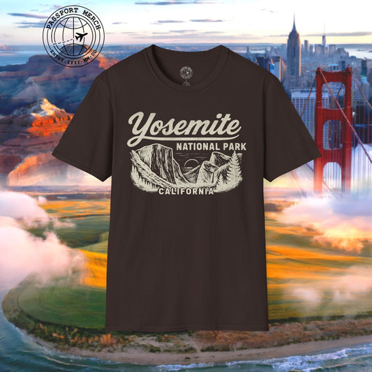Yosemite National Park Vintage Monochrome, California T-Shirt