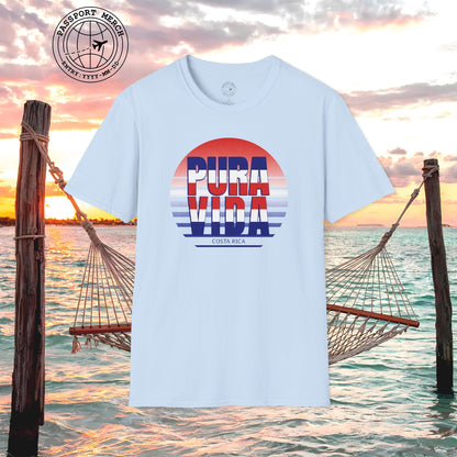 Pura Vida Patriotism Costa Rica Letter Flag T-Shirt