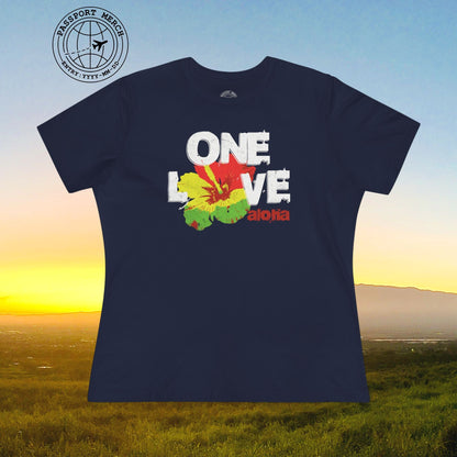 One Love, Aloha, Hawaii, Womens Fit T-Shirt