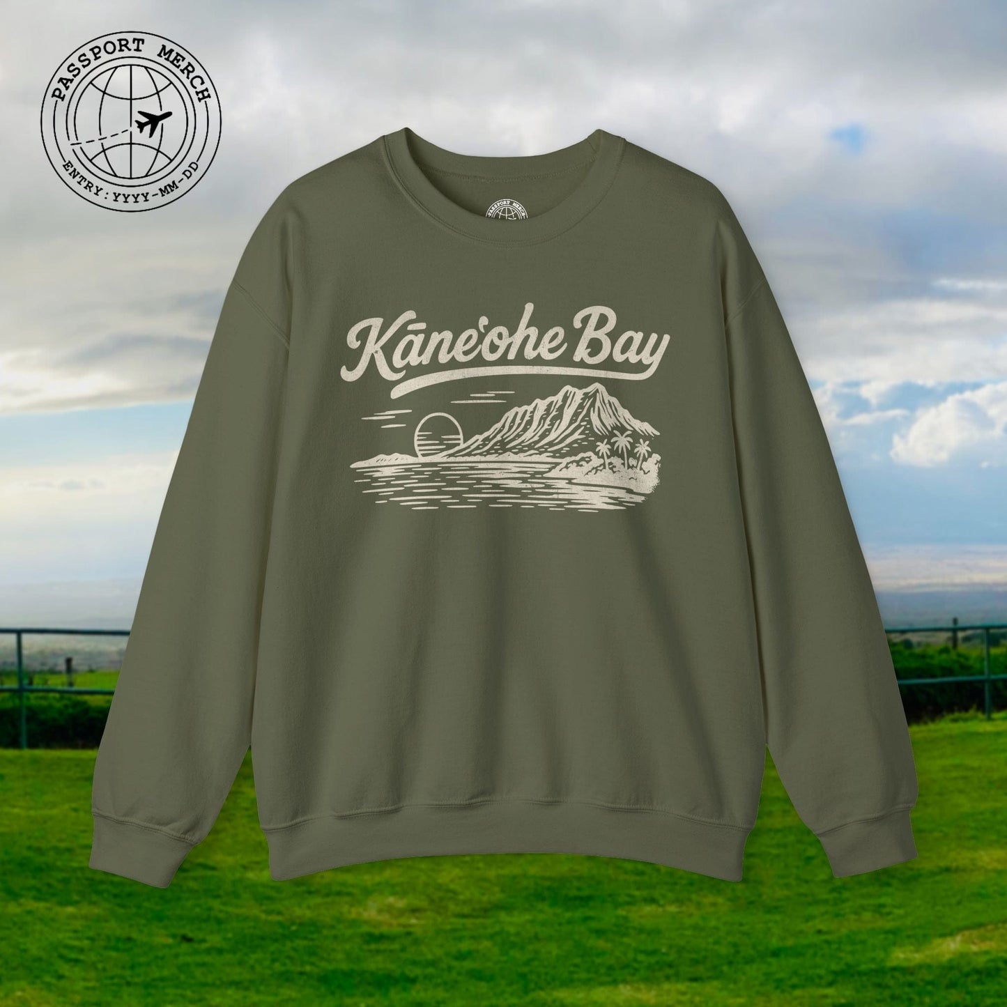 Kaneohe Bay Vintage Monochrome, Hawaii Crewneck