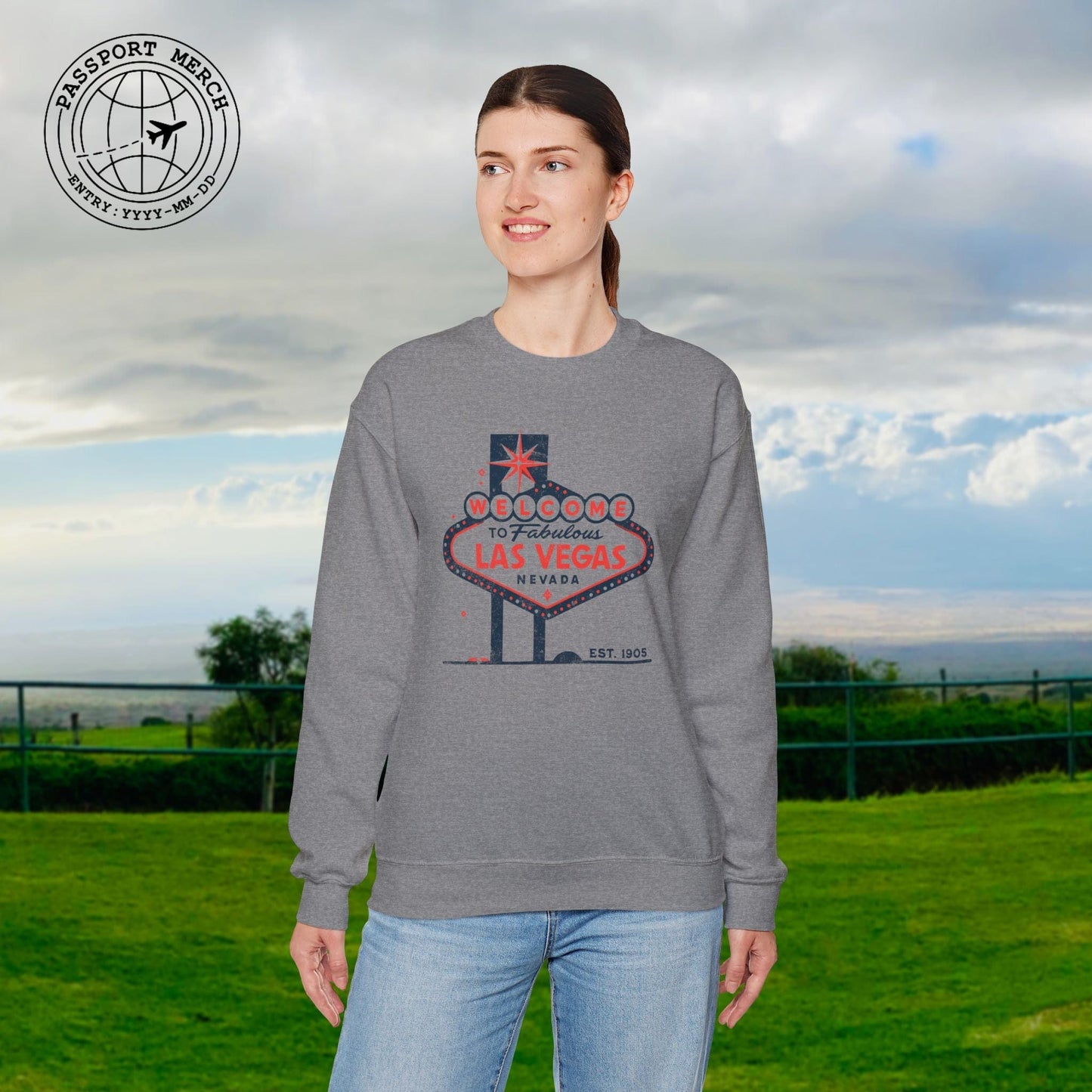 Signs of Wanderlust, Welcome to Las Vegas, Nevada Crewneck