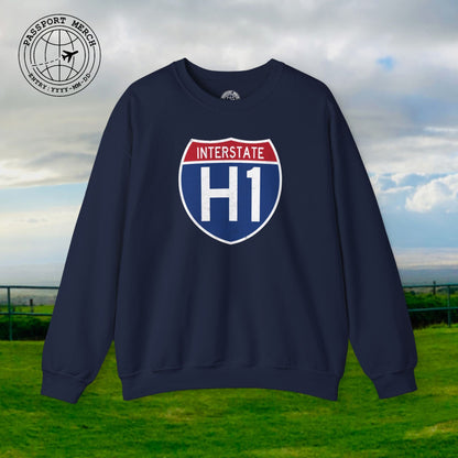 Signs of Wanderlust, Interstate H1, Hawaii Crewneck