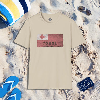 Kingdom of Tonga Woodworked Flag T-Shirt