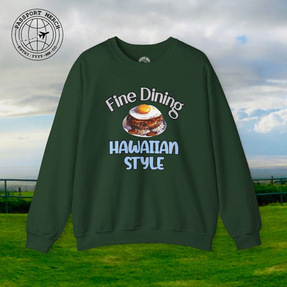 Loco Moco Fine Dining Hawaiian Style Crewneck