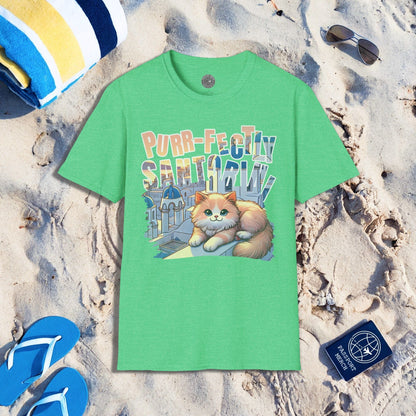 Purr-fectly Santorini Greece T-Shirt