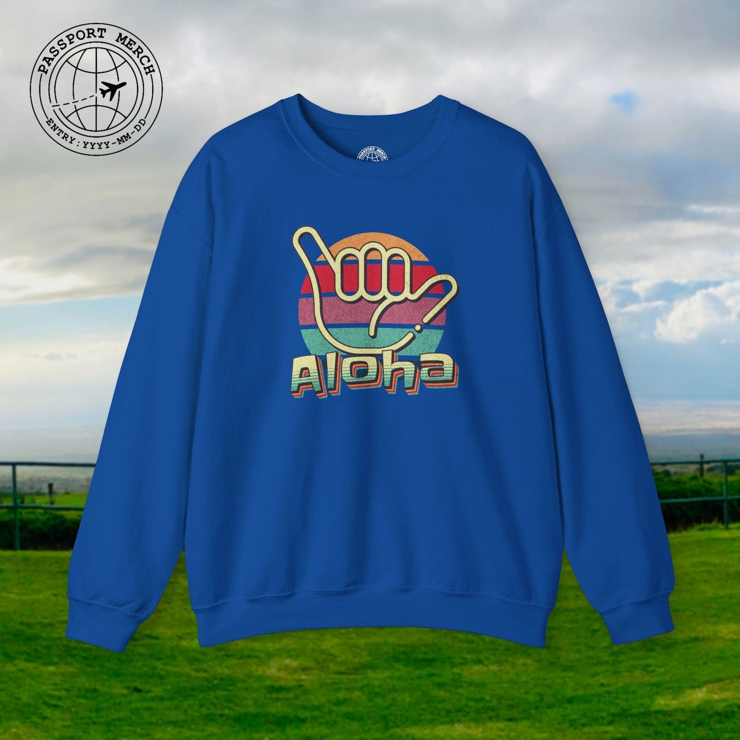 Vintage Retro Aloha Shaka, Hawaii Crewneck
