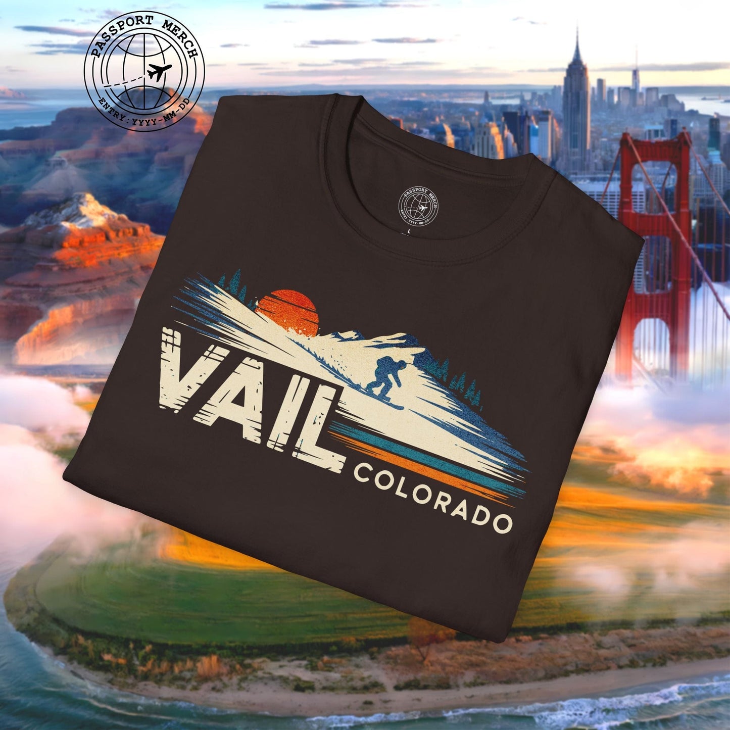 Vail Colorado - Vibrant Ski Retro T-Shirt