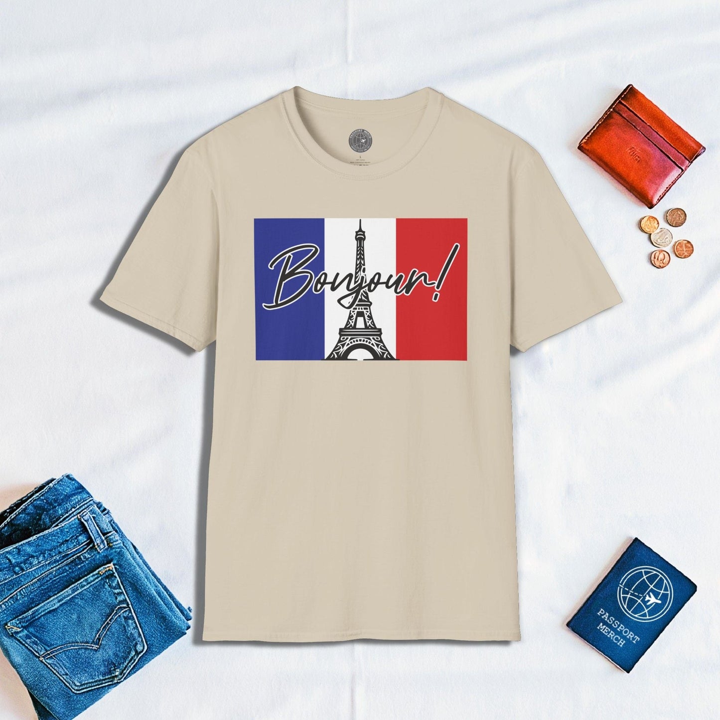 Bonjour Eiffel Tower Paris France T-Shirt