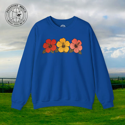 Three Vintage Hibiscus, Hawaii Crewneck