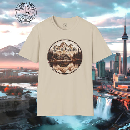 Wood Burned Badge, Banff Canada T-Shirt