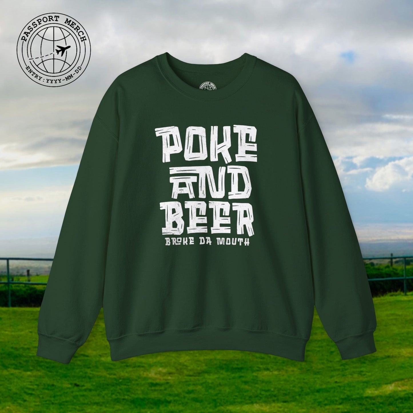 Poke and Beer, Hawaii Crewneck