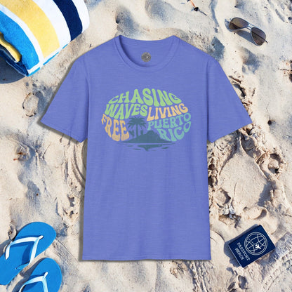 Chasing Waves Living Free Puerto Rico T-Shirt