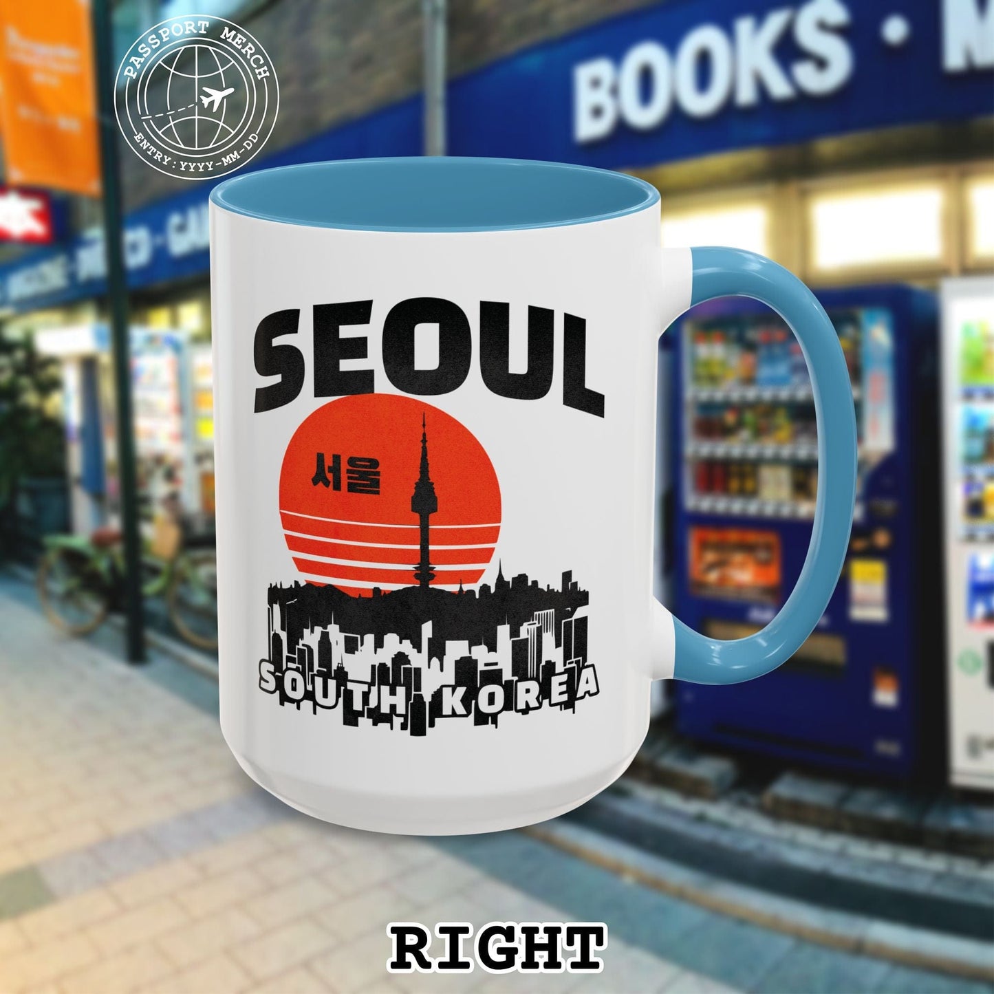 Seoul Retro Vintage Sunset, Korea 15oz Mug