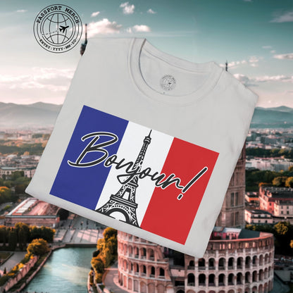 Bonjour Eiffel Tower Paris France T-Shirt